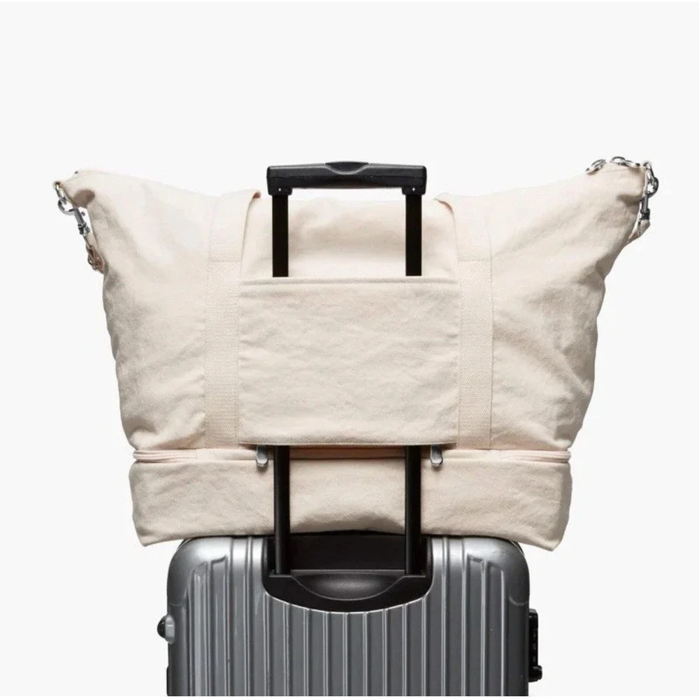 New Lo & Sons Catalina Deluxe Weekender in Canvas Cotton Tote Travel Duffle READ